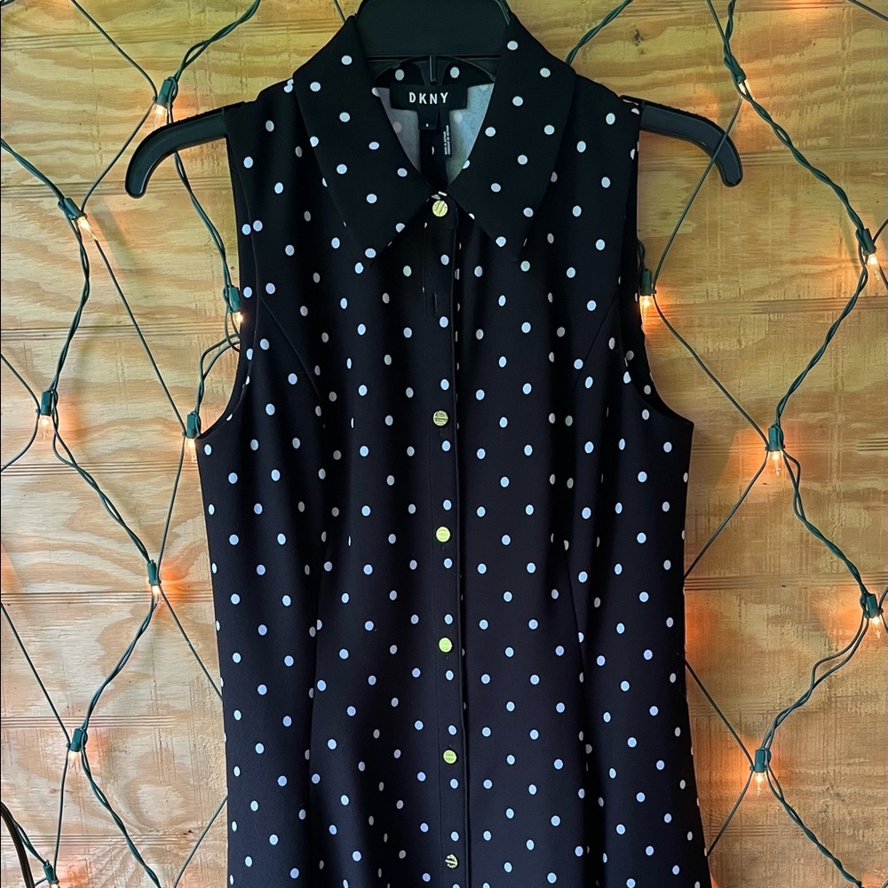 DKNY black with white polka dots.